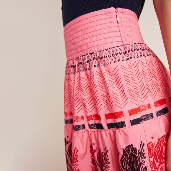 Anthropologie Blooming Print Auberte Tiered Skirt - Picture 4 of 5